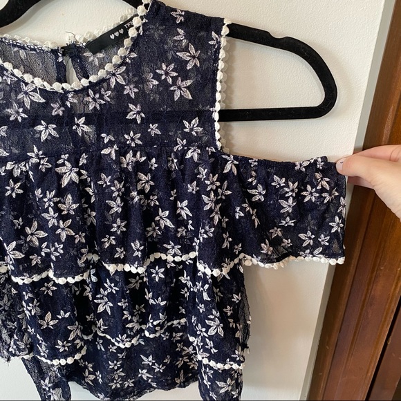 TFNC London sheer blue tank top - Picture 2 of 3